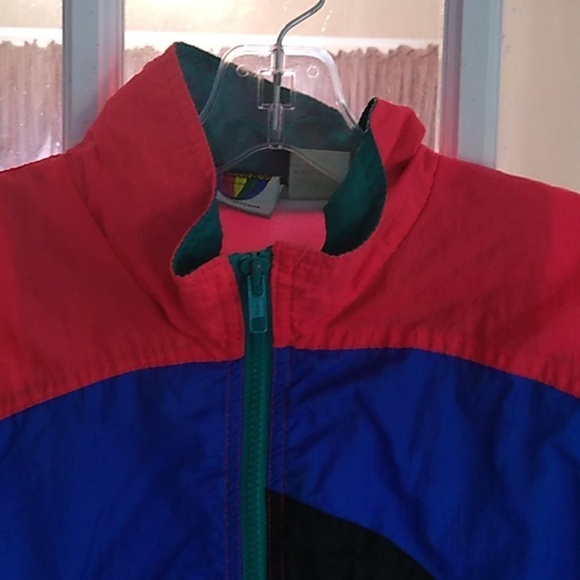 Vintage 1980's London Fog Blue Color Block Wind Breaker - Picture 3 of 7